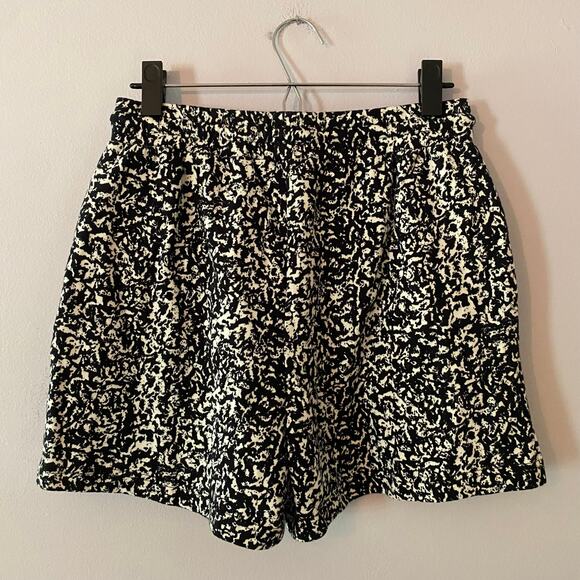 NWT Pistola Women's size Small Black White Marbled Terrycloth Sweat Shorts - Picture 6 of 9